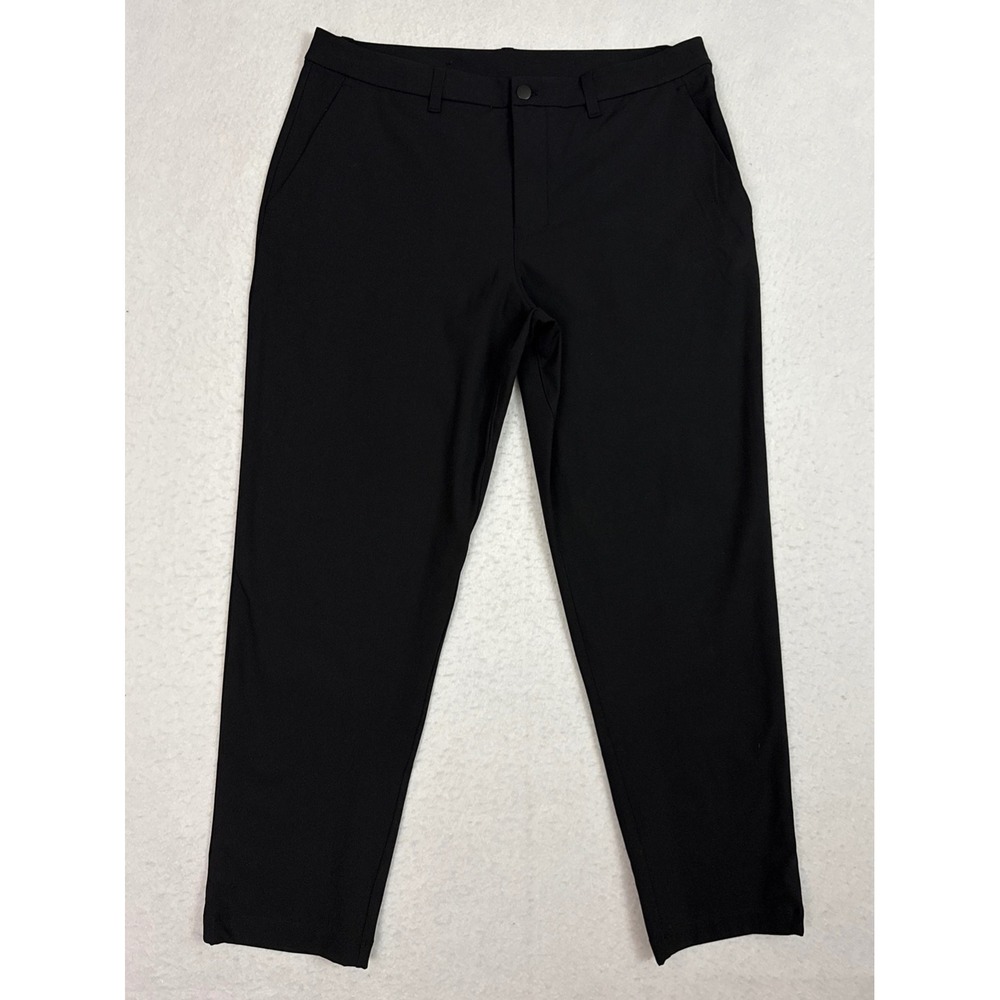 Lululemon ABC Classic Fit Trouser Mens 34 Black Warpstreme Pants LM5AR2S